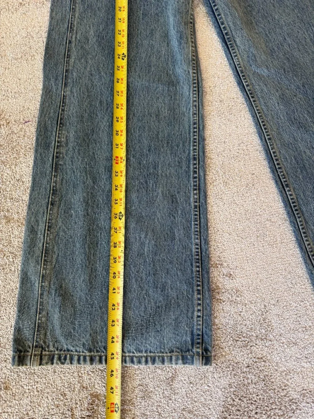 MSRP $550 - Women's 8 - Phillip Lim Blue Belted Wide-Leg Jeans - 100% Cotton